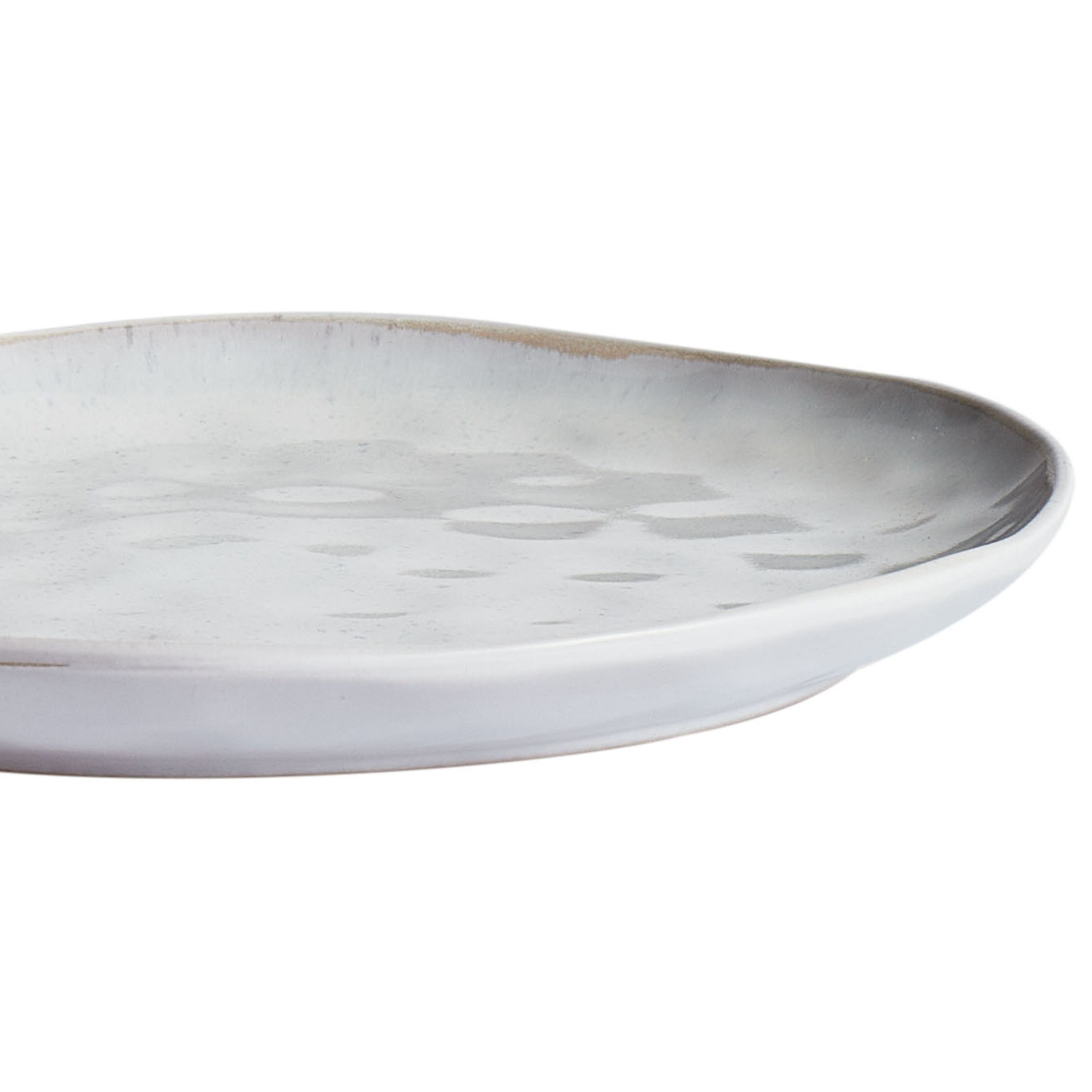 Set di 8 piatti in gres grigio chiaro fatti a mano con smalto reattivo Cucina Sala da pranzo