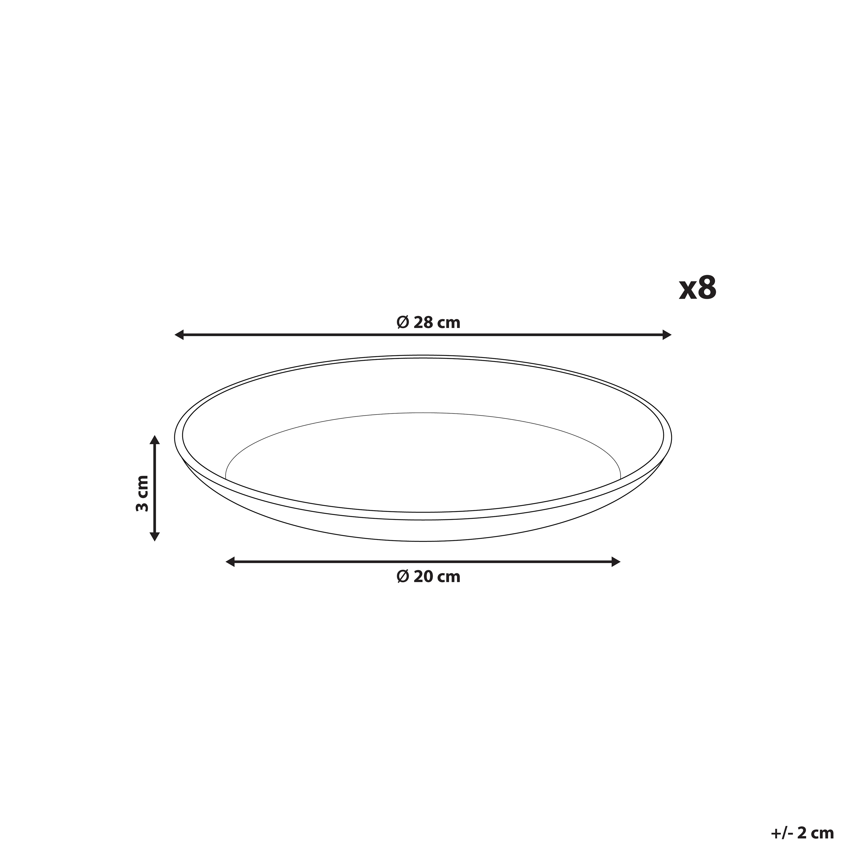 Set di 8 piatti in gres grigio chiaro fatti a mano con smalto reattivo Cucina Sala da pranzo