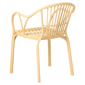 Set di 4 sedie da giardino beige in polipropilene leggero resistente alle intemperie in plastica per interni e per esterni moderno