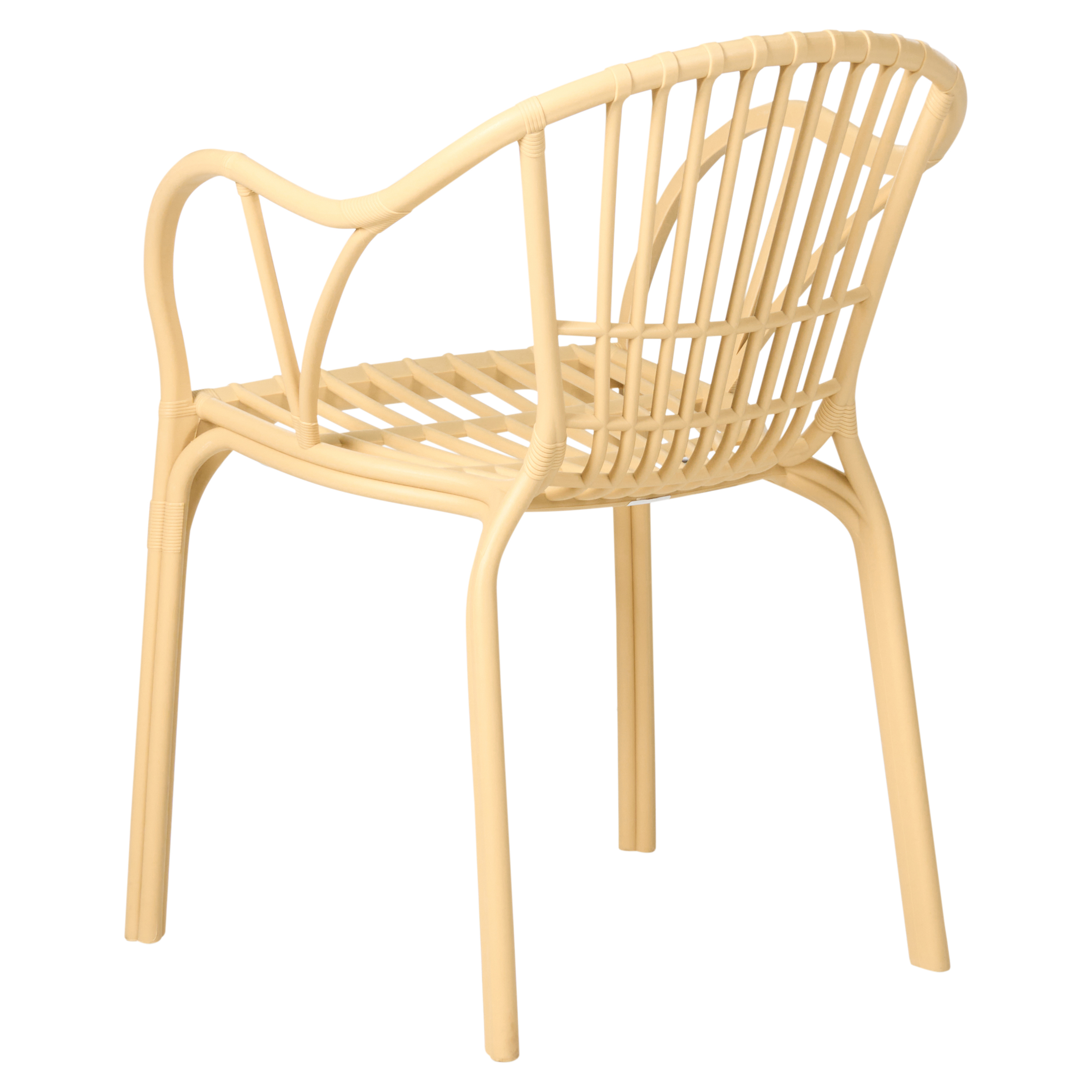 Set di 4 sedie da giardino beige in polipropilene leggero resistente alle intemperie in plastica per interni e per esterni moderno