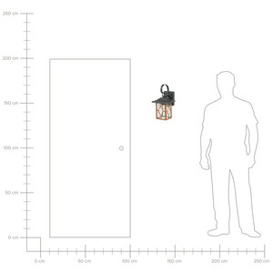 Lampada da parete per esterni Brown Sconce Metallo Ferro Alluminio Vetro Opaco Design Tradizionale Giardino Patio