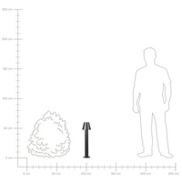 Dissuasore di luce in alluminio nero 60 cm LED Lampada per sentieri Illuminazione esterna del giardino Design moderno