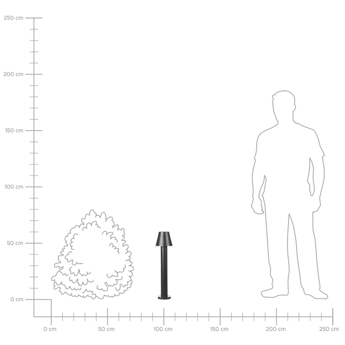 Dissuasore di luce in alluminio nero 60 cm LED Lampada per sentieri Illuminazione esterna del giardino Design moderno