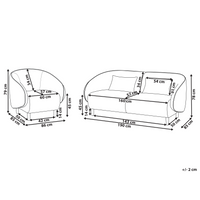 Set da salotto 4 posti Divano a 3 posti e Poltrona doppio in tessuto beige chiaro stile moderno