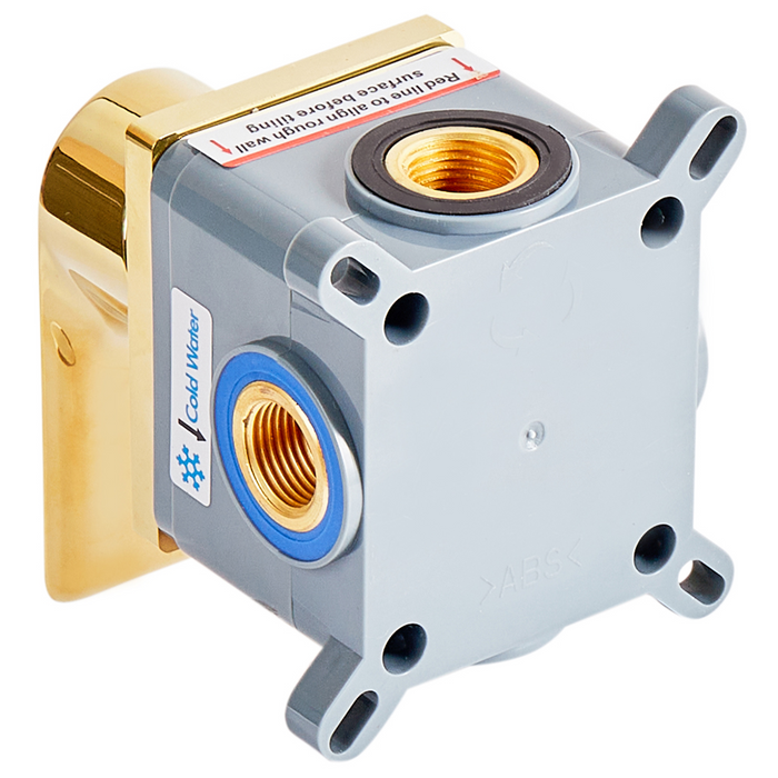 Rubinetto a cascata per lavabo a parete in ottone oro monocomando