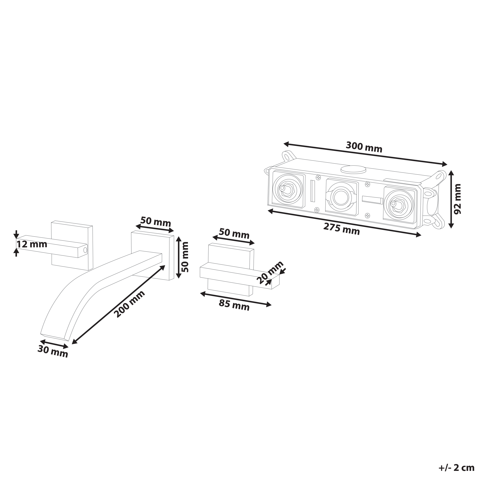 Rubinetto Miscelatore per lavabo a parete in ottone oro 3 fori per rubinetti doppia leva