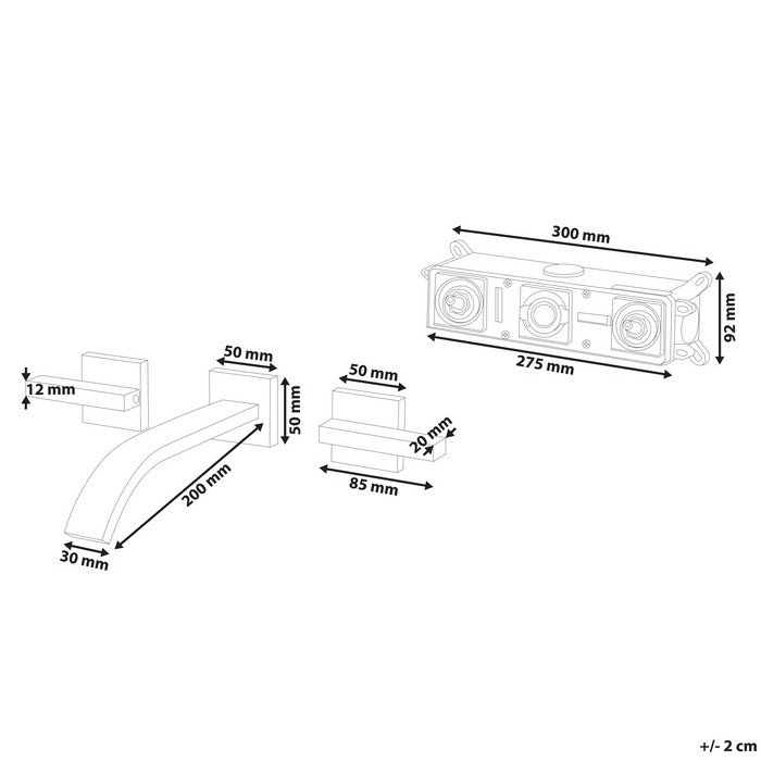Rubinetto Miscelatore per lavabo a parete in ottone oro 3 fori per rubinetti doppia leva