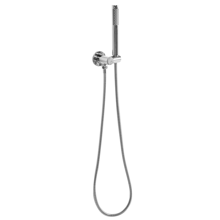 Set di miscelatori per vasca da bagno montati a muro, in ottone argentato, soffione doccia a bocca singola