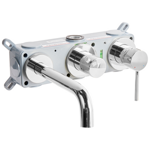 Set di miscelatori per vasca da bagno montati a muro, in ottone argentato, soffione doccia a bocca singola