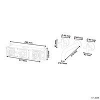 Rubinetto miscelatore per lavabo a parete in ottone color argento con 3 fori e doppia maniglia