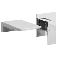 Rubinetto miscelatore per lavabo a parete in ottone argentato monocomando