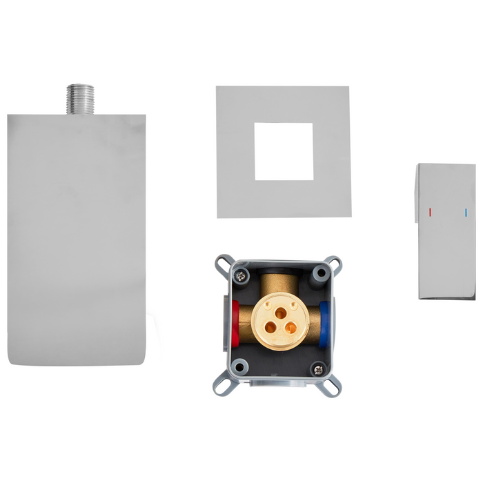 Rubinetto miscelatore per lavabo a parete in ottone argentato monocomando