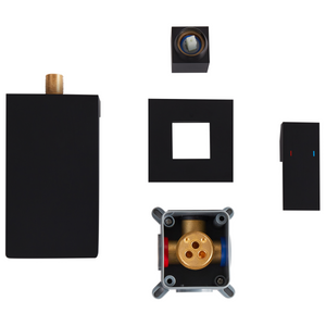 Rubinetto miscelatore per lavabo a parete in ottone nero monocomando