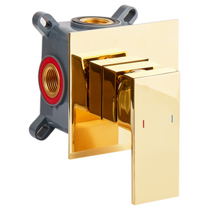 Rubinetto miscelatore per lavabo a parete in ottone oro monocomando
