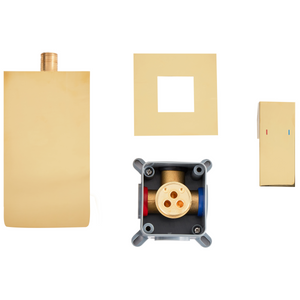 Rubinetto miscelatore per lavabo a parete in ottone oro monocomando