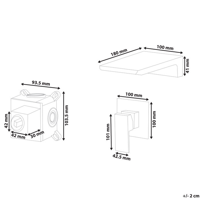 Rubinetto miscelatore per lavabo a parete in ottone oro monocomando