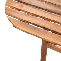 Tavolo da giardino in legno d'acacia semicircolare 70 x 44 cm Marrone stile tradizionale rustico