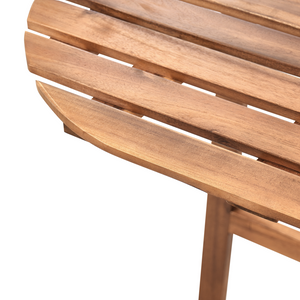 Tavolo da giardino in legno d'acacia semicircolare 70 x 44 cm Marrone stile tradizionale rustico