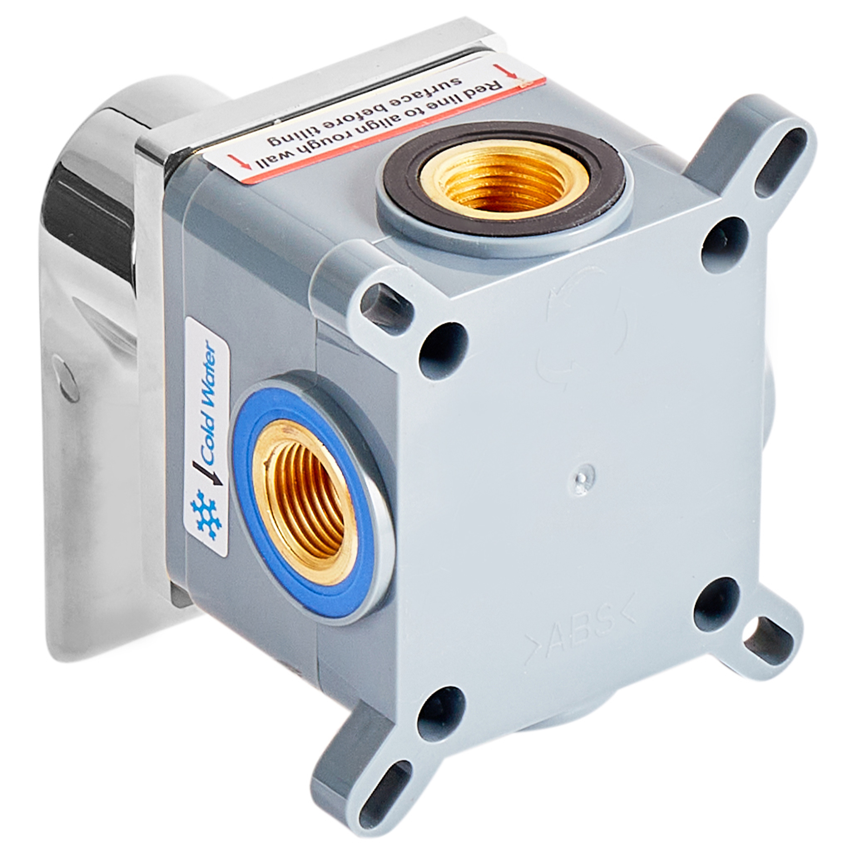 Rubinetto a cascata per lavabo a parete in ottone argentato monocomando