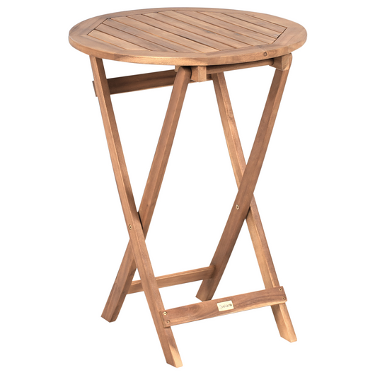 Set da giardino in legno di acacia marrone e nero pieghevole design a doghe