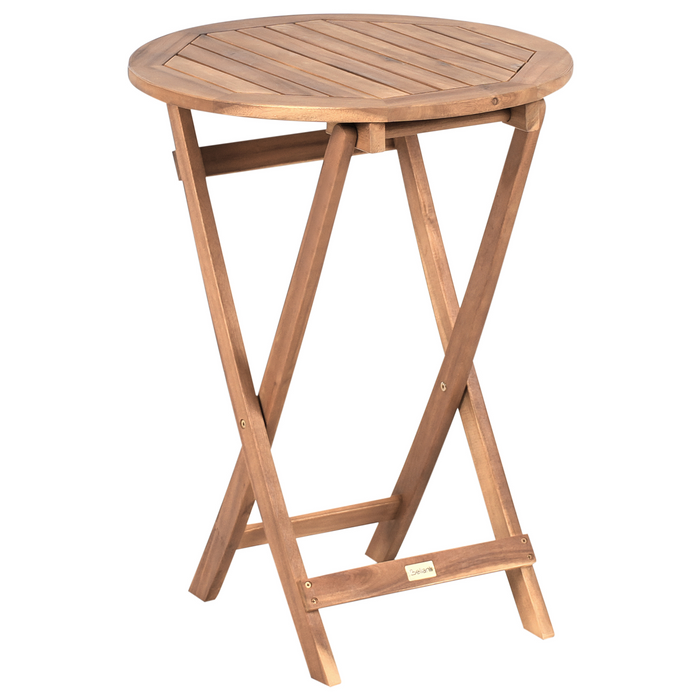 Set da giardino in legno di acacia marrone e nero pieghevole design a doghe