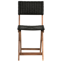 Set da giardino in legno di acacia marrone e nero pieghevole design a doghe