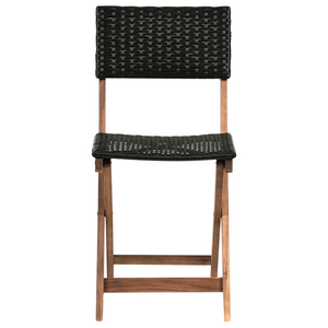 Set da giardino in legno di acacia marrone e nero pieghevole design a doghe