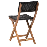 Set da giardino in legno di acacia marrone e nero pieghevole design a doghe