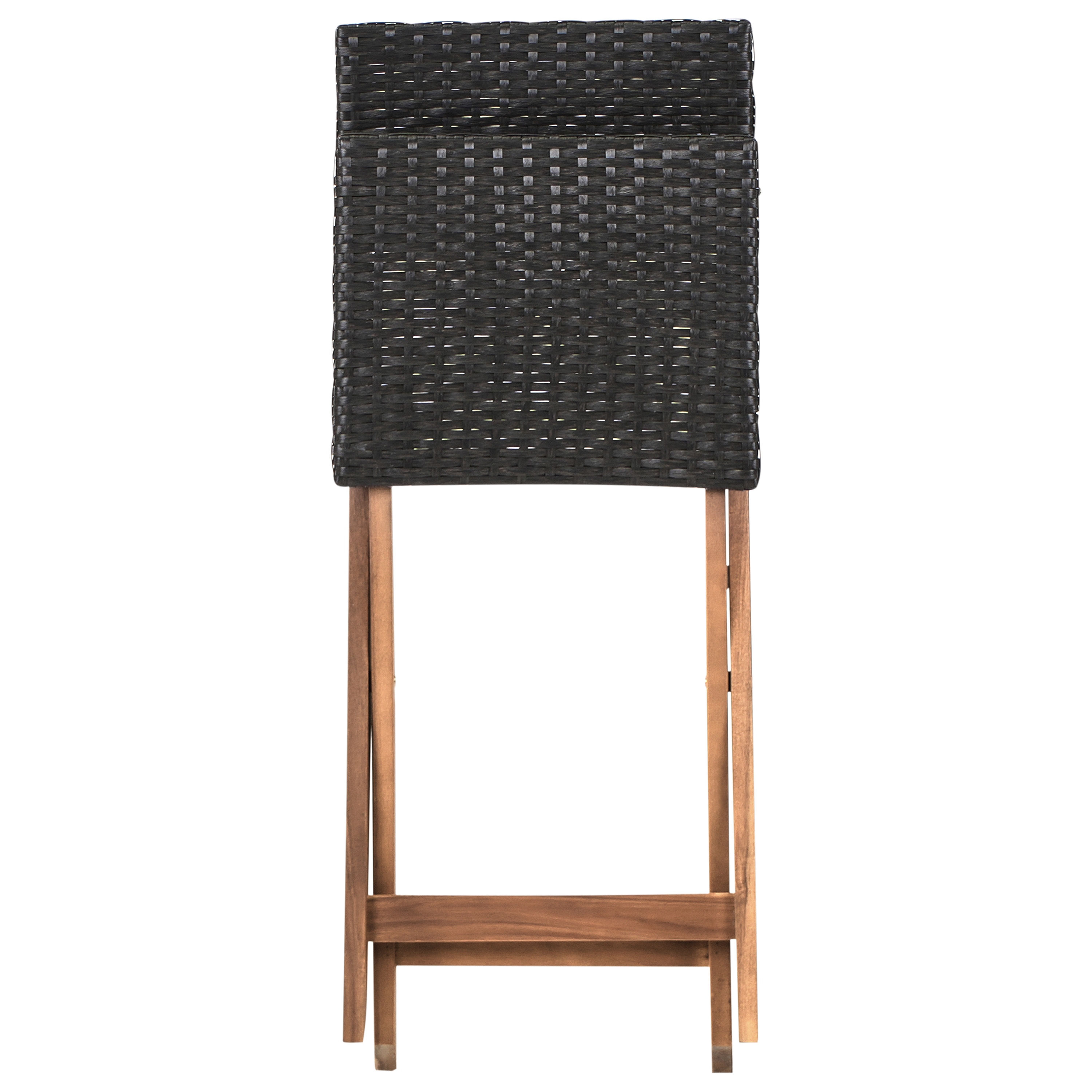 Set da giardino in legno di acacia marrone e nero pieghevole design a doghe