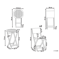 Set da giardino in legno di acacia marrone e nero pieghevole design a doghe