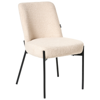 Set di 2 sedie da pranzo imbottite in bouclè beige chiaro senza braccioli Design stile retrò