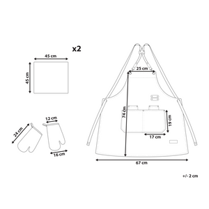 Set da cucina Grembiule Guanti da forno e strofinacci rosso tessuti da cucina