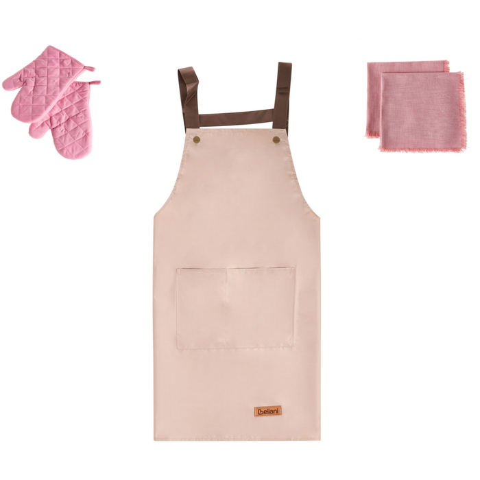 Set da cucina Grembiule Guanti da forno Panni da cucina rosa tessili da cucina