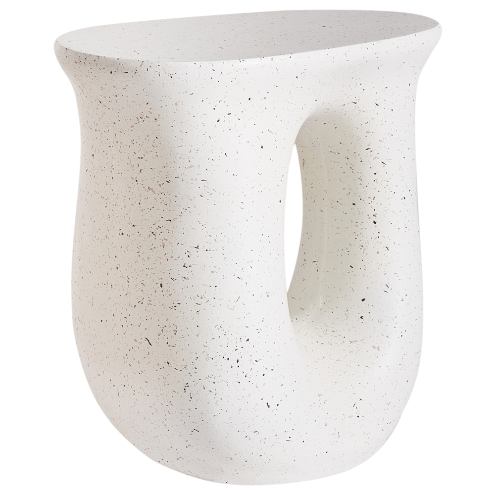 Tavolino in fibra di vetro MgO di forma irregolare bianco sporco Boho Moderno Soggiorno all'Aperto