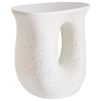 Tavolino in fibra di vetro MgO di forma irregolare bianco sporco Boho Moderno Soggiorno all'Aperto