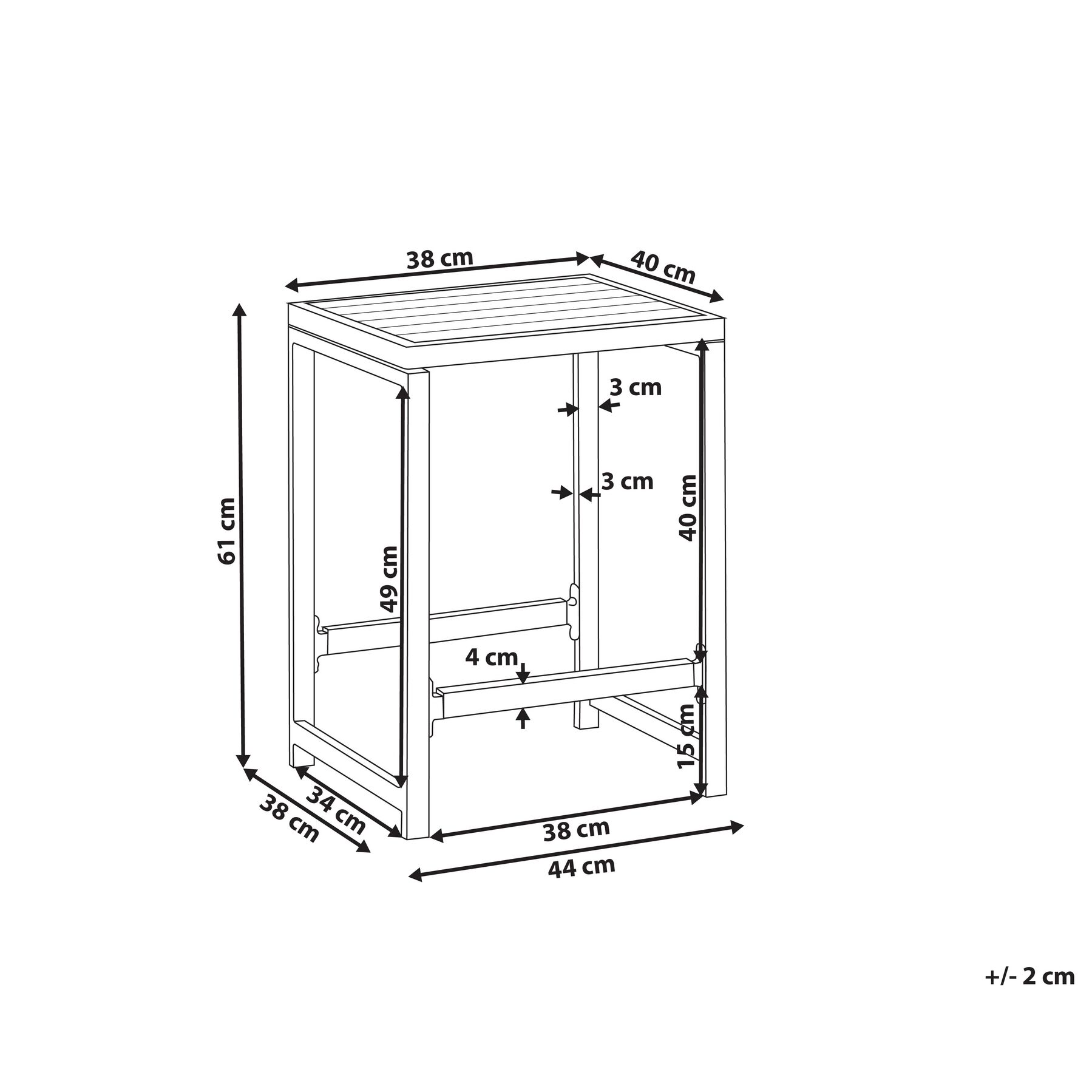 Sgabello da giardino per esterni in acciaio e legno bianco stile elegante