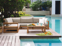 Set di 3 copricuscini angolari da esterno tortora UV resistente stile minimalista