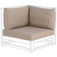 Set di 3 copricuscini angolari da esterno tortora UV resistente stile minimalista