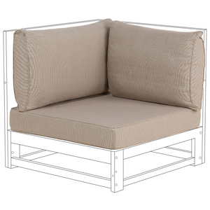 Set di 3 copricuscini angolari da esterno tortora UV resistente stile minimalista