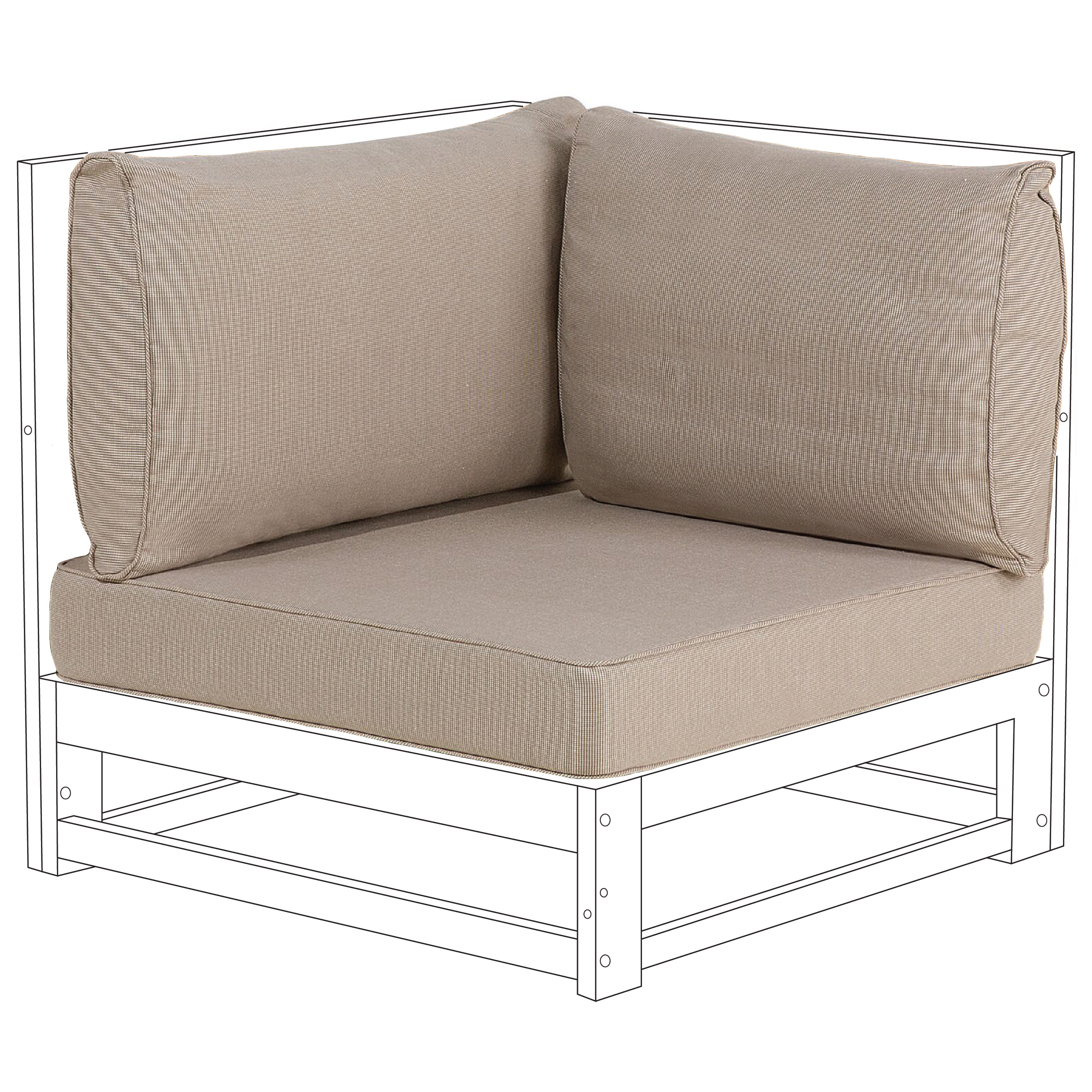 Set di 3 copricuscini angolari da esterno tortora UV resistente stile minimalista