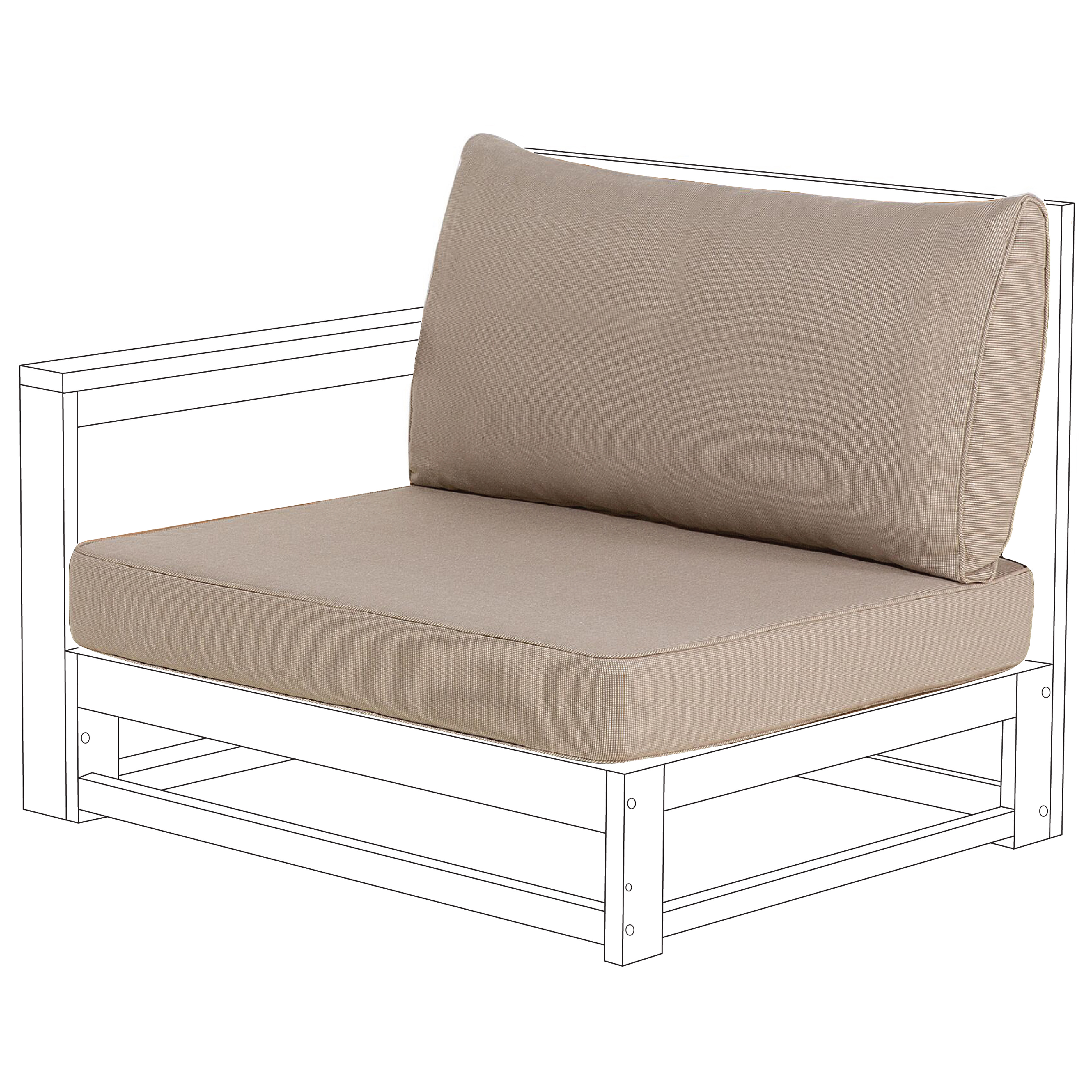 Set di 2 copricuscini per sedili singoli per esterni tortora UV resistente stile minimalista