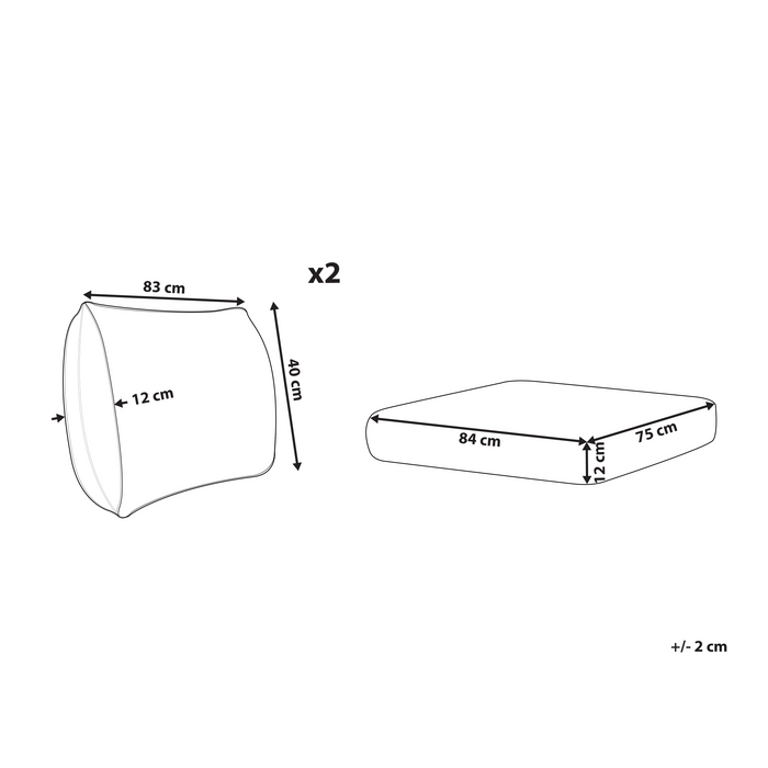 Set di 3 copricuscini angolari da esterno tortora UV resistente stile minimalista