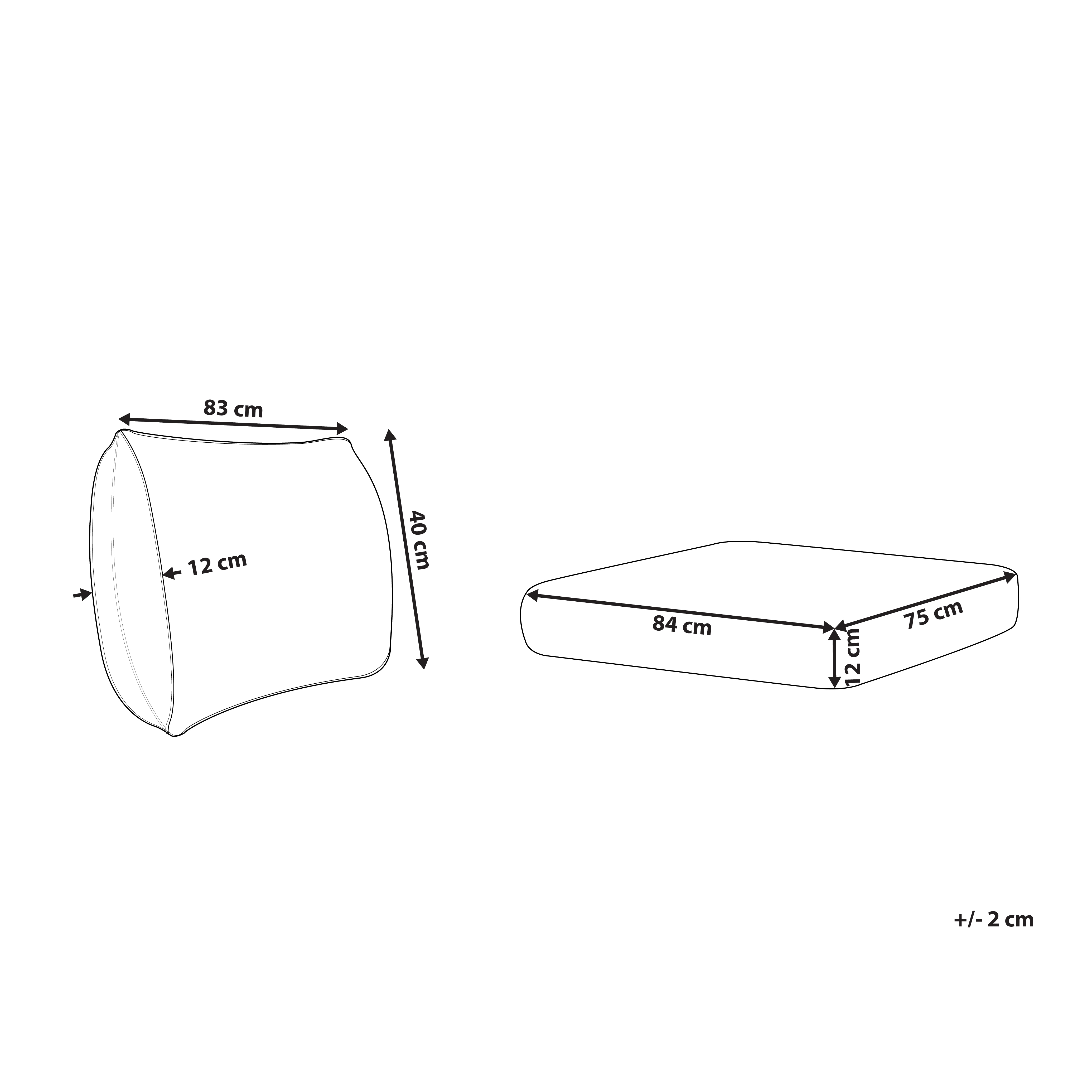 Set di 2 copricuscini per sedili singoli per esterni tortora UV resistente stile minimalista