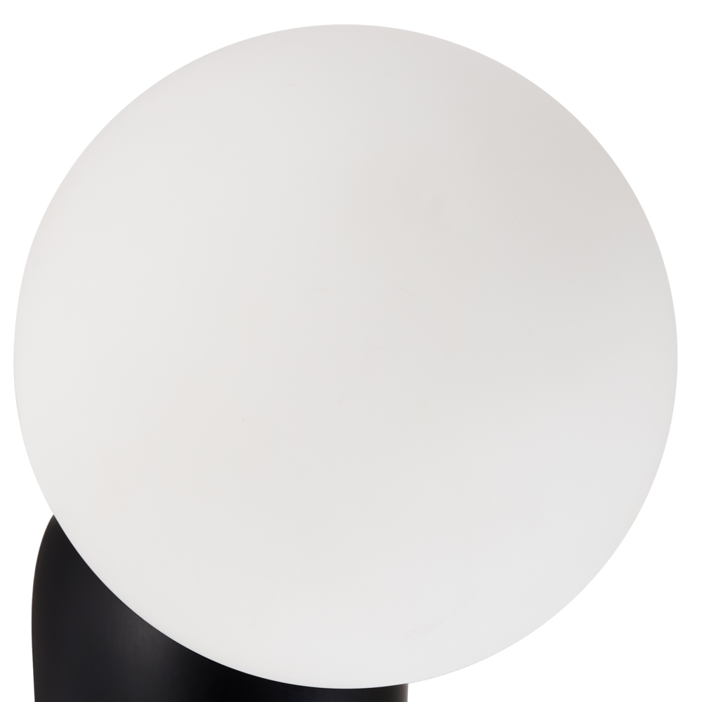 Set di 2 lampade da parete a forma di globo in vetro opalino nero stile vintage