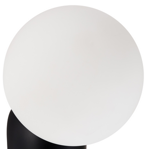Set di 2 lampade da parete a forma di globo in vetro opalino nero stile vintage