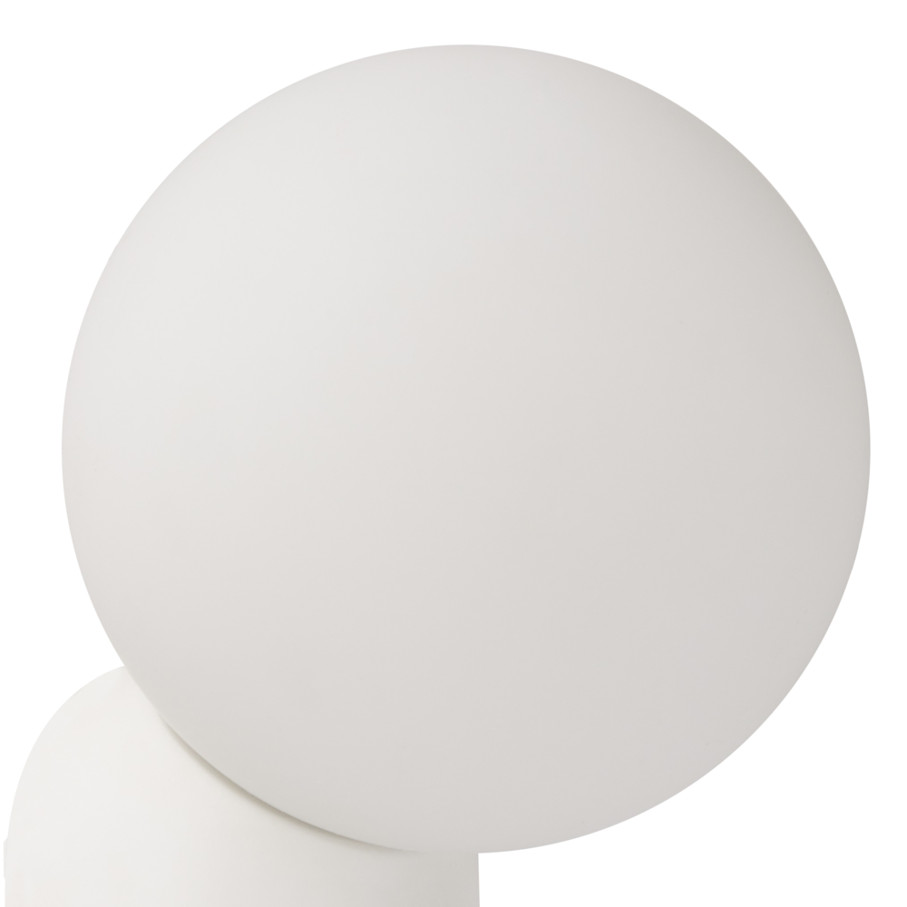 Set di 2 lampade da parete a forma di globo in vetro opalino bianco stile vintage