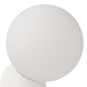 Set di 2 lampade da parete a forma di globo in vetro opalino bianco stile vintage