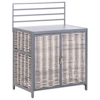 Set cucina da esterno 4 elementi in alluminio e PE Rattan con lavello grigio leva cucino da esterno