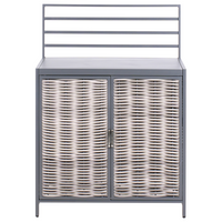 Set cucina da esterno 4 elementi in alluminio e PE Rattan con lavello grigio leva cucino da esterno