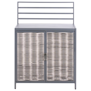 Set cucina da esterno 4 elementi in alluminio e PE Rattan con lavello grigio leva cucino da esterno